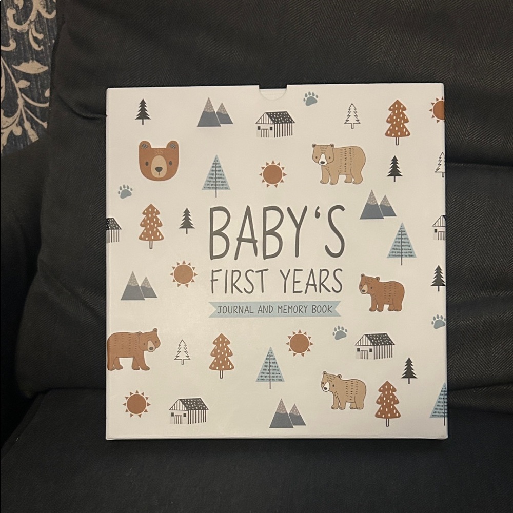 Baby's First Years Journal and Memory Book - Bear & Forest Print